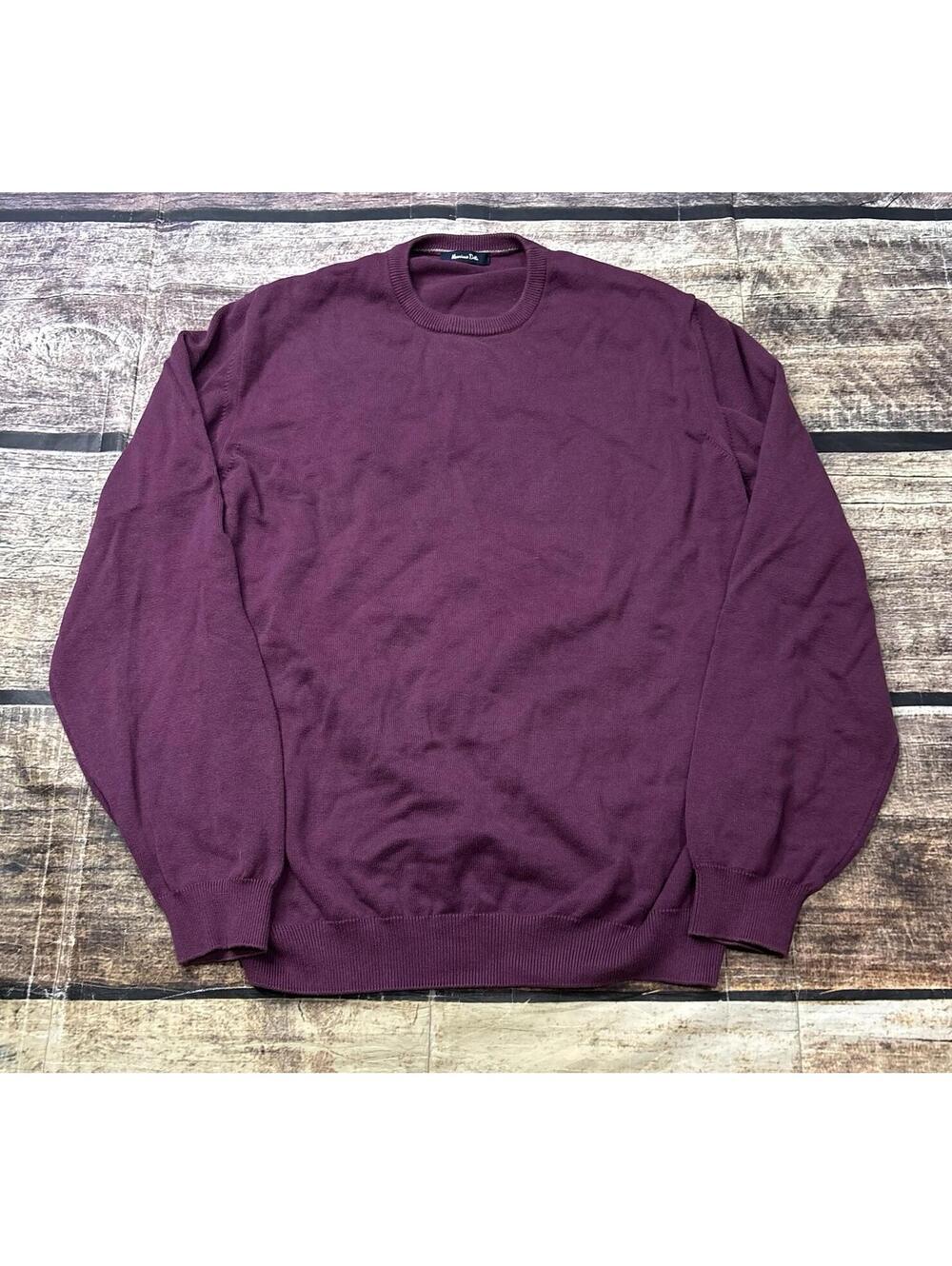 Massimo Dutti Sweater Mens Medium Cotton Burgundy Pullover